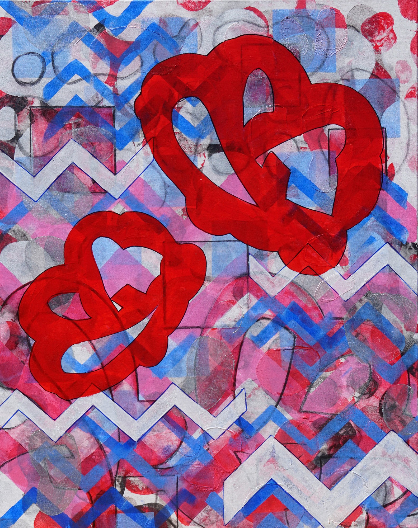 Small Red and Blue Zig Zag